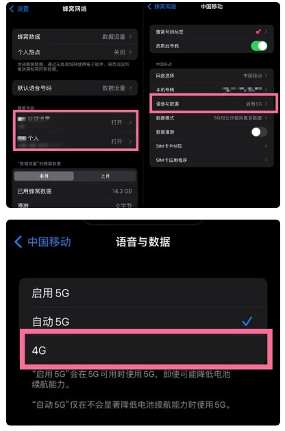 千家镇苹果手机维修分享iPhone14如何切换4G/5G? iPhone14 5G网络切换方法 