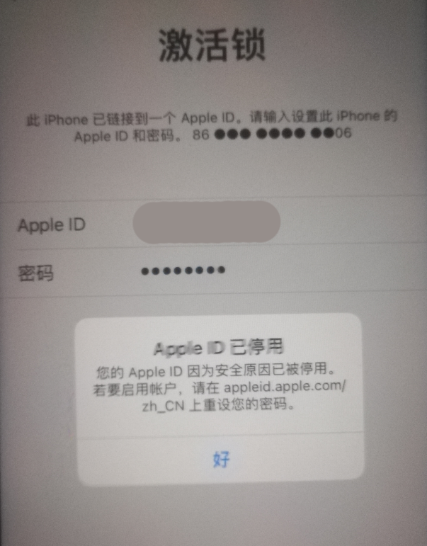 千家镇苹果手机维修分享iPhone 12 出现提示“Apple ID 已停用”怎么办 